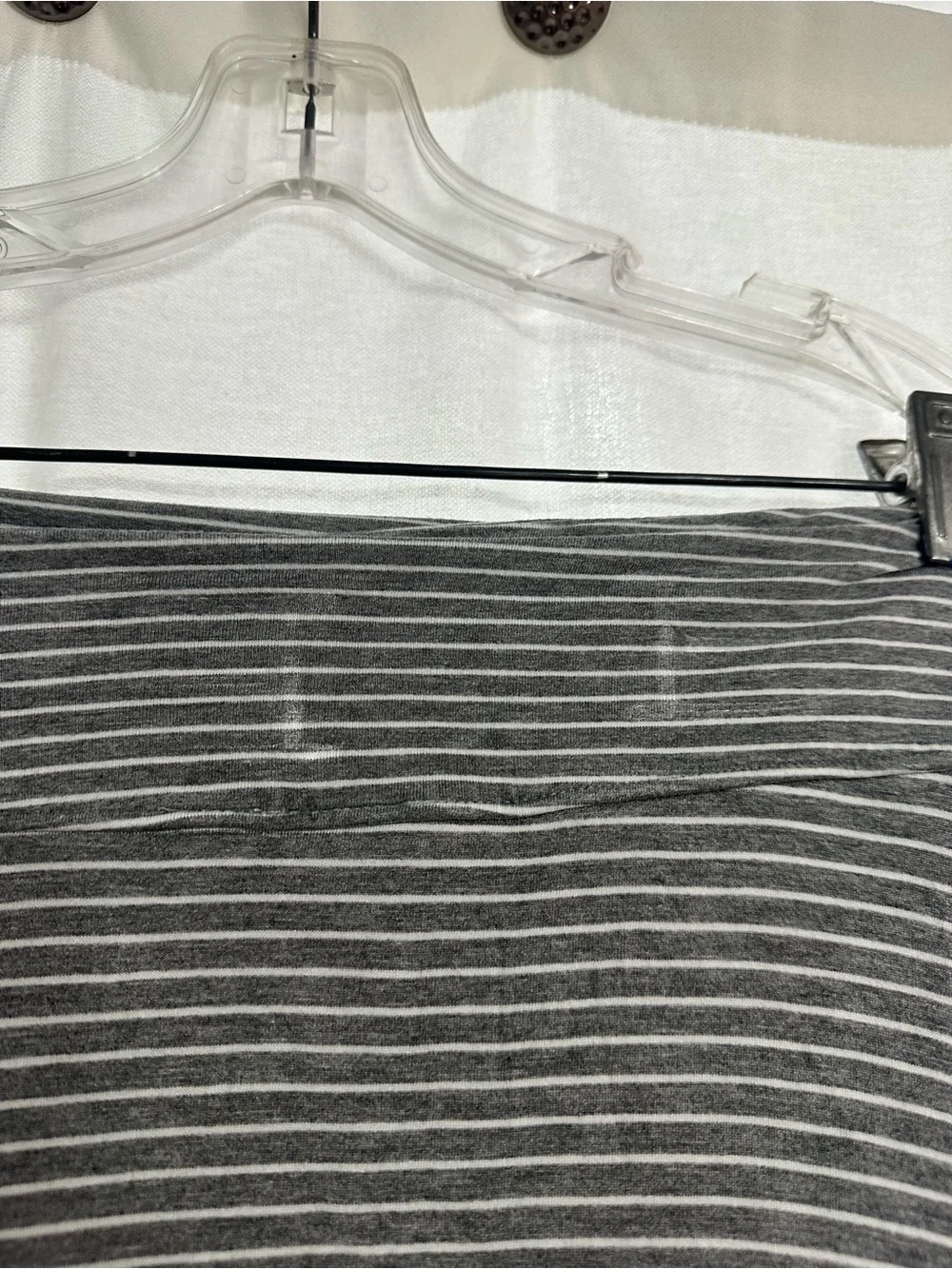 GAP Gray Striped Wrap Midi Skirt with Tie Size L